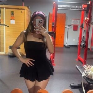 Women's Black Strapless Shorts